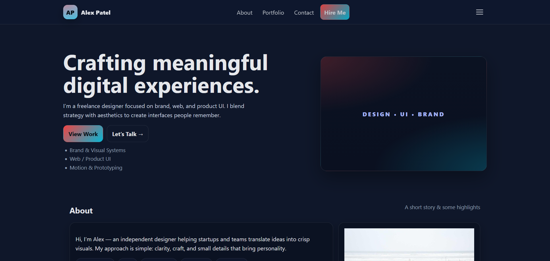personal portfolio template